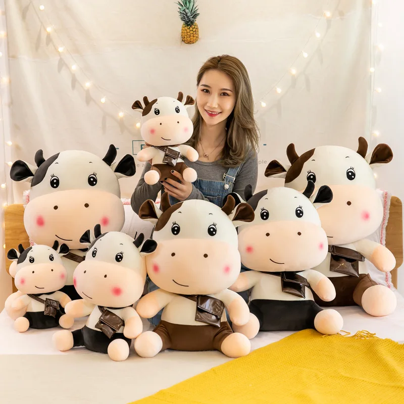 

New Cute Soft Cow Cattle Plush Toy Kawaii Stuffed Animals Plush Doll Cartoon Toy Sleeping Pillow Gift for Children