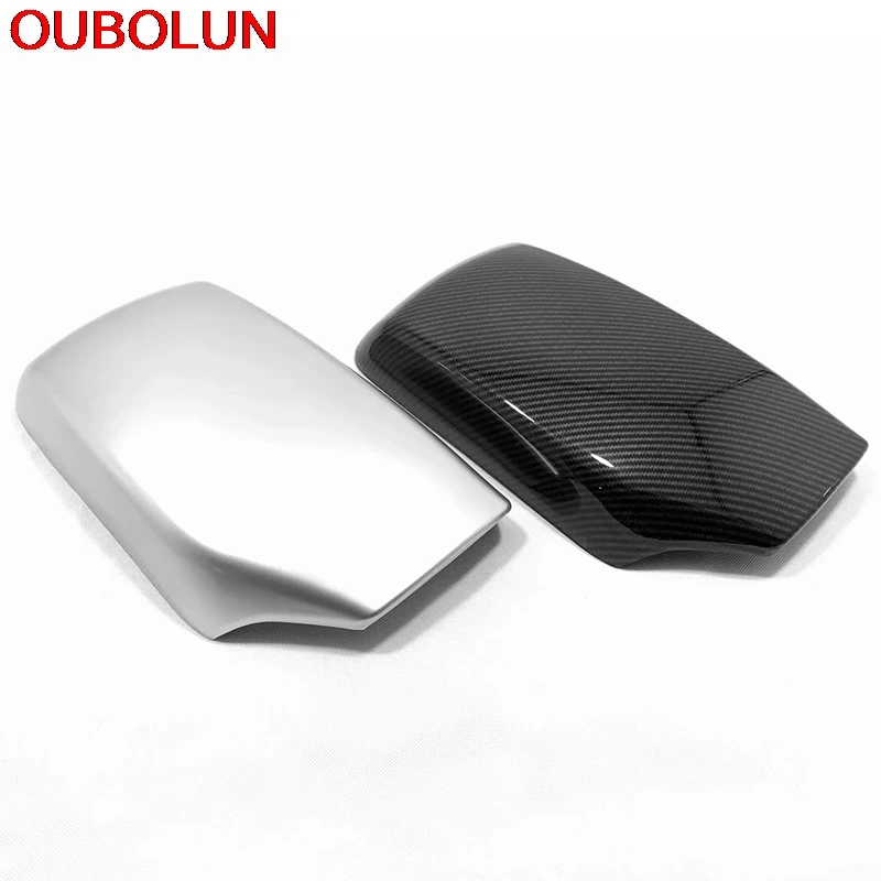 

OUBOLUN For Hyundai Tucson 2019 Center Console Armrest Seat Box Frame Cover Trim Interior Accessories ABS Chrome Carbon Fiber