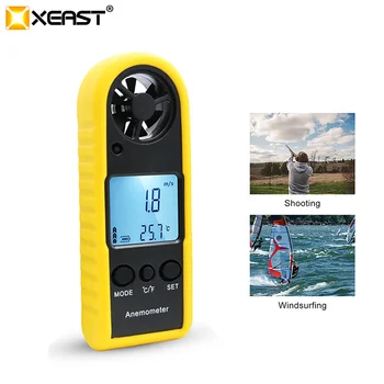 

XEAST 2020 New HT383 Handheld Anemometer Portable Anemometer Instrument Anemometer with LCD Backlight Bright Yellow Air Detector