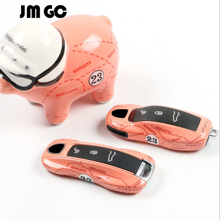 Mando a distantcia llave para Porsche Boxster Caiman 911 Panamera Cayenne Macan cubierta modificada llave carcasa Rosa cerdo seri
