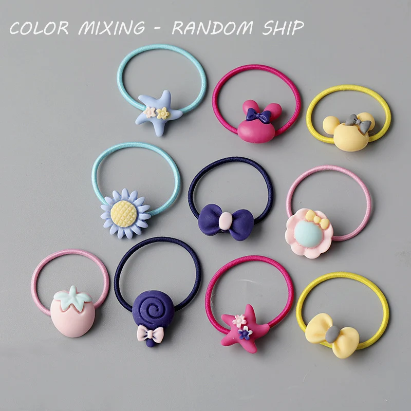 Color mixing10pcs 10/20 корень детский головной убор кольцо для волос Корейская версия украшение для волос с героями мультфильмов девушка резинка милые аксессуары для волос - Цвет: Color mixing10pcs