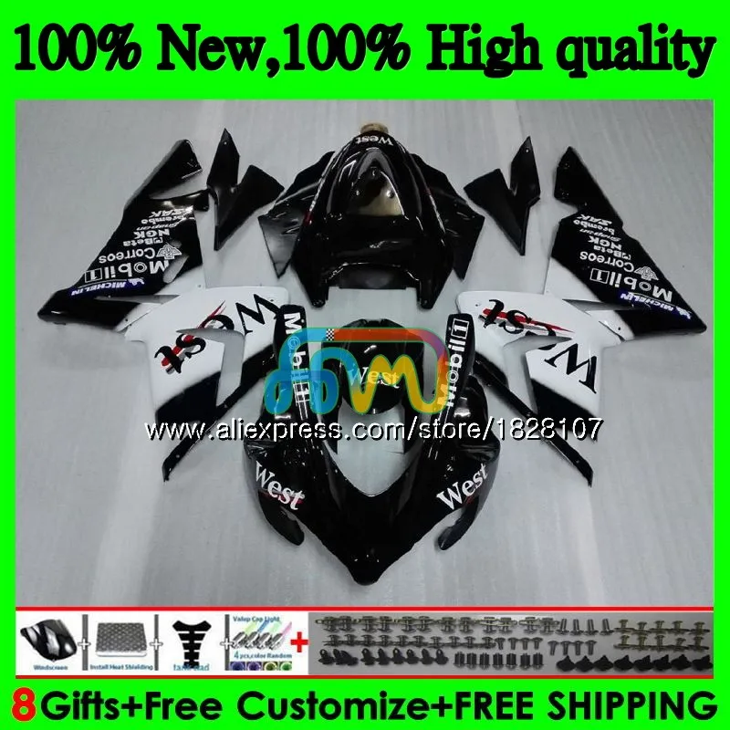 Корпус для KAWASAKI ZX 1000 CC ZX 10 сотрудников отдела исследований ZX-10R 04 05 15BS. 11 ZX1000CC Черный Запад 1000CC ZX 10R ZX10R 04 05 2004 2005 комплект обтекателей