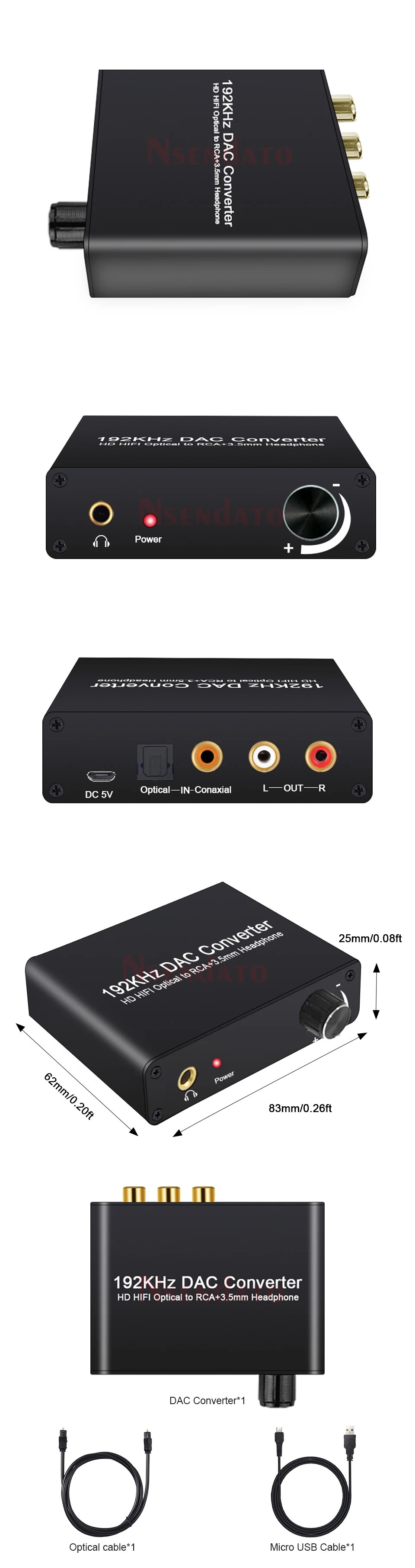 Adaptador de conversor e decodificador de áudio,