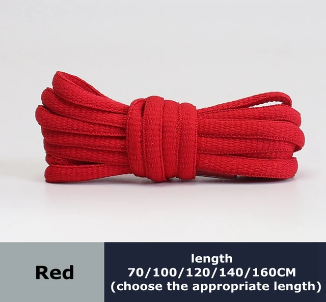 Men's and women's sports shoelaces color flat semicircular shoelace Suitable for all shoes Round laces 23 colors 1 pair Red