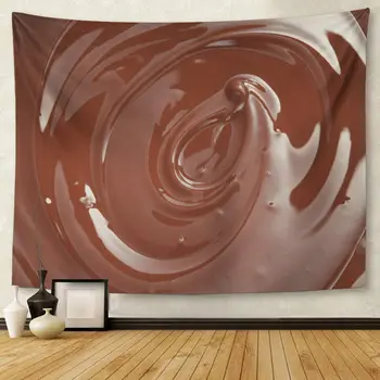 

Dark Melted Chocolate Swirl with Hazelnut Melting Icing Sweet Tapestry Wall Hanging for Living Room Bedroom Dorm 60x80 Inches