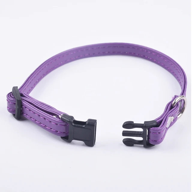 lavender leather dog collar