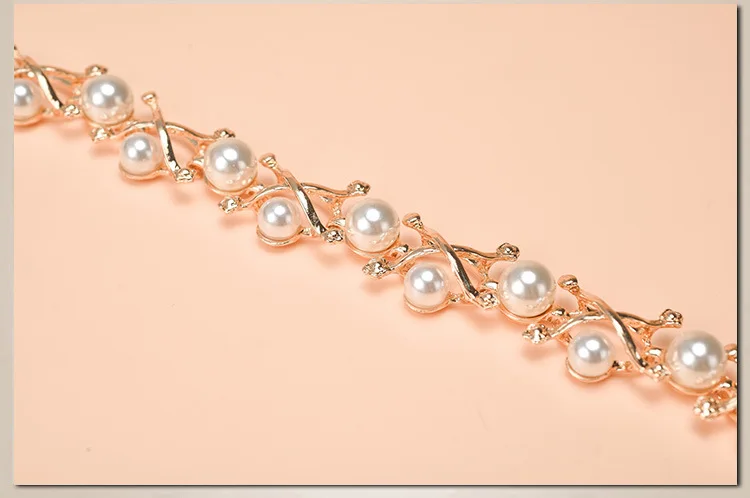 KASURE Womens Fashion Chain Belt With Rhinestones Pearl Wedding Waist Belt Decoration For Dress Skirt