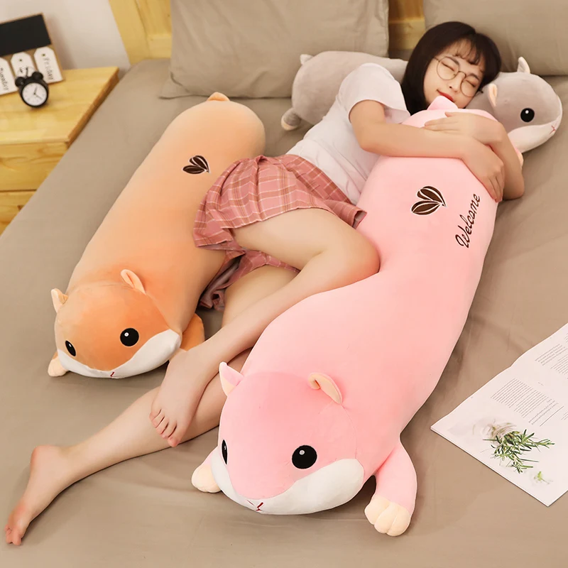 Новые Мягкие 80 см/100/120 см мультфильм Хомяк Плюшевые игрушки куклы надувная кровать длинная подушка милый питомец мышь из зодиака Детские подарки на день рождения