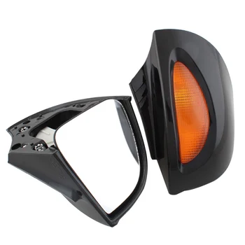

Motorcycle Rearview Mirrors Black Side Mirrors ABS Shell Amber Turn signal lens Fit For BMW R1100 RT R1100 RTP R1150 RT