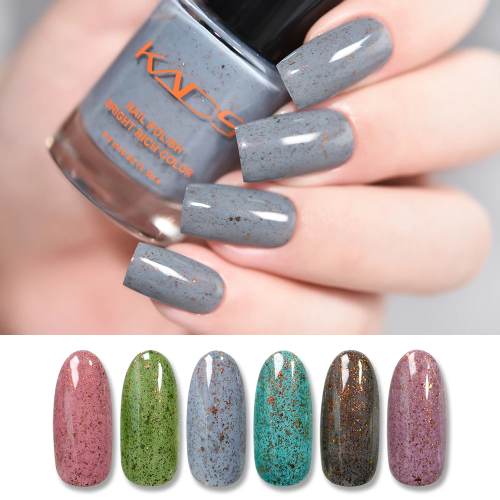 KADS 9 5ml New Mica Nail Polish Irregular Flakie Sequins 6 Colors Optional Nail Art Painted 3