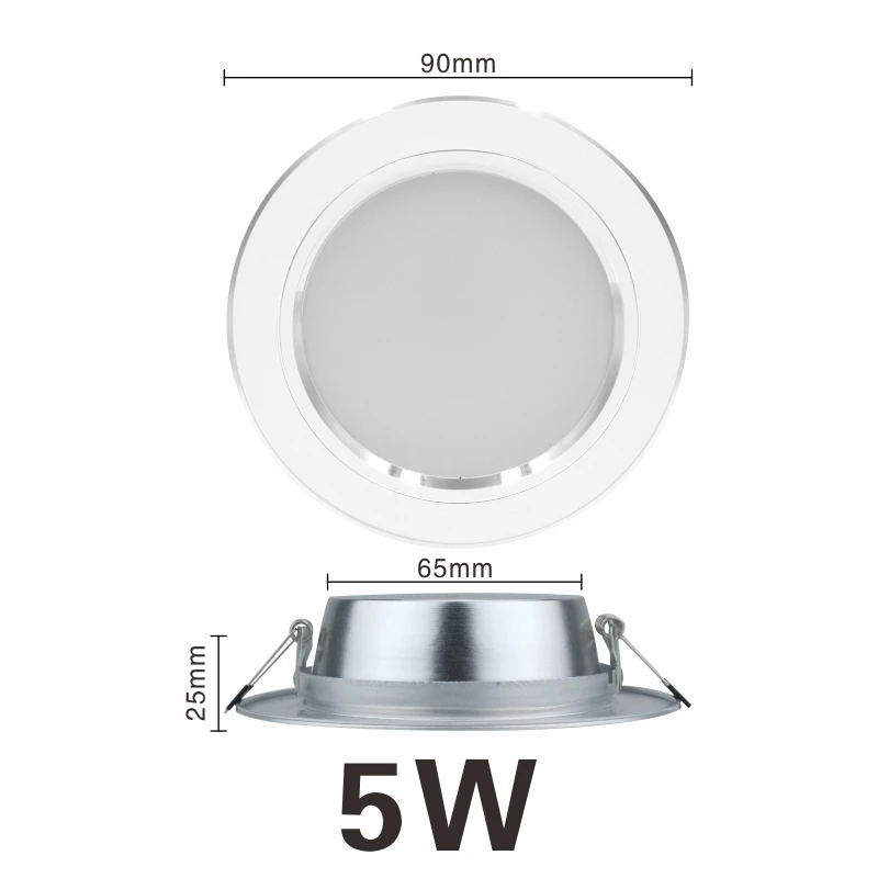 5W 220V Светодиодный светильник 5 Вт, 9 Вт, 12 Вт, 15 Вт, 18 Вт, круглый белый ультра тонкий Алюминий встраиваемые светодиодные лампы 220V 230V 240V светодиодный лампы Крытый светодиодный точечное освещение - Испускаемый цвет: 5W 220V