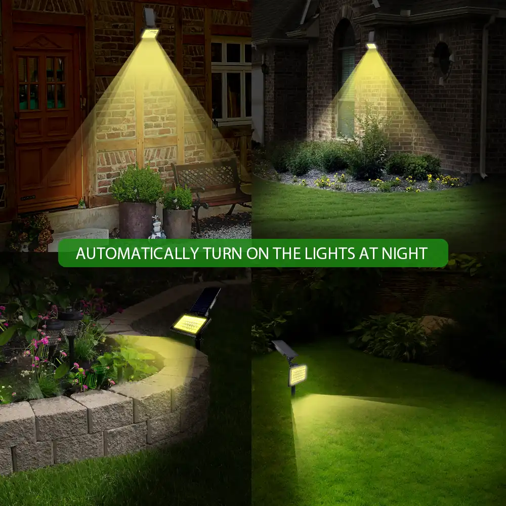 focos solares ajustables para decoracion de jardin 50 luces led para paisaje de exterior ip44 resistente al agua blanco calido 3500k