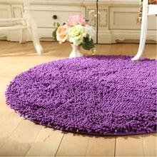 Одноцветные Мягкие плотные шенилловые круглые ковры для спальни, кухни, Нескользящие напольные коврики для гостиной, коврики для гостиной, стул стол, коврик для ванной комнаты