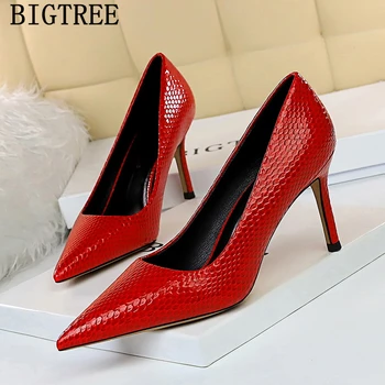 red designer pumps