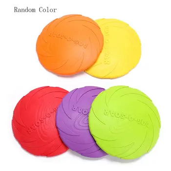 

15*15cm Rubber Safety Flying Saucer Soft Throw Catch Disk Fun Outdoor Dog Toys Pet Sports Disc Comfortable Pet Supplies