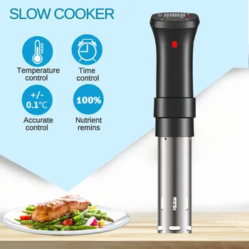 

Vacuum Slow Sous Vide Food Cooker LCD Digital Timer Display Stainless Steel IPX7 Waterproof Powerful Immersion Circulator