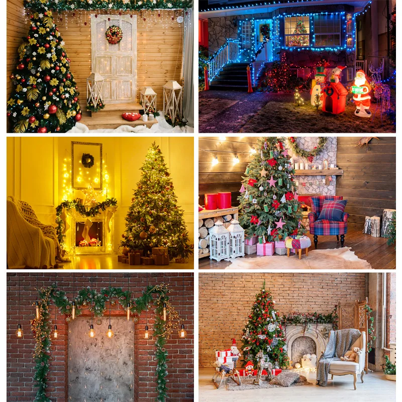 

SHENGYONGBAO Christmas Photography Background Christmas Tree Backdrop for Photo Studio Baby Portrait Photocall 20107HSD-01