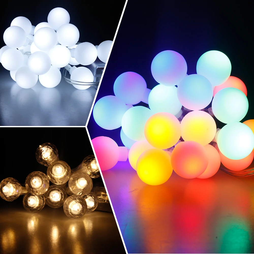 night lamp for bedroom wall 1.5M 3M USB LED Small White Ball Lamp RGB LED String Fairy Lights Garlands Garden Holiday Christmas Party Decor For Outdoor potato night light