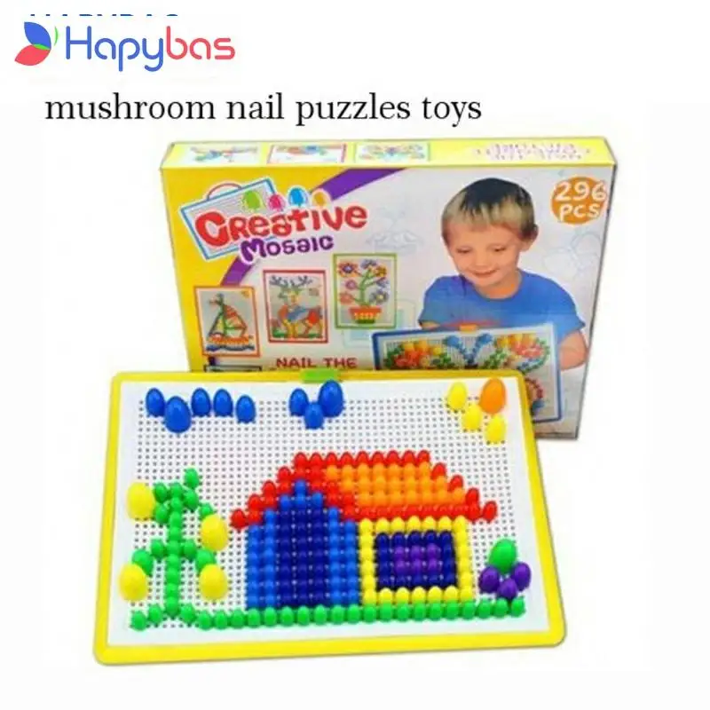 

Children puzzles toys mushroom nail inserted beads educational flapper assembled toys for kids intelligence development