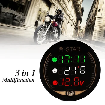 

3 in 1 Night Vision Motorcycle Meter Time Temperature Voltage Table For KTM GSX250 GSX550 GSX600 Katana GSXR1000 GSXR1100