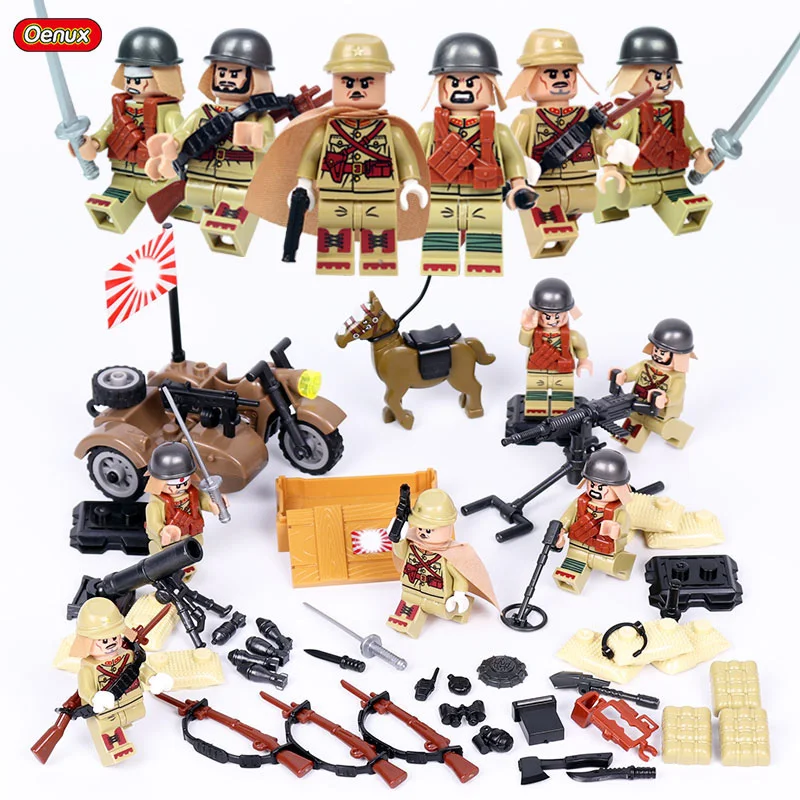 

Oenux WW2 The Battle Of Taierzhuang Military Building Block Mini Japanese Army Figure Legoings Block Brick Toy For Children Gift