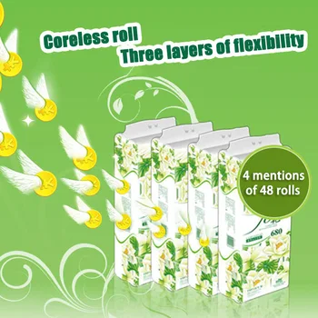 

Hot 12 Rolls Toilet Paper Bulk Bath Tissue Soft Skin-friendly 3 Layer for Bathroom Home Hogard