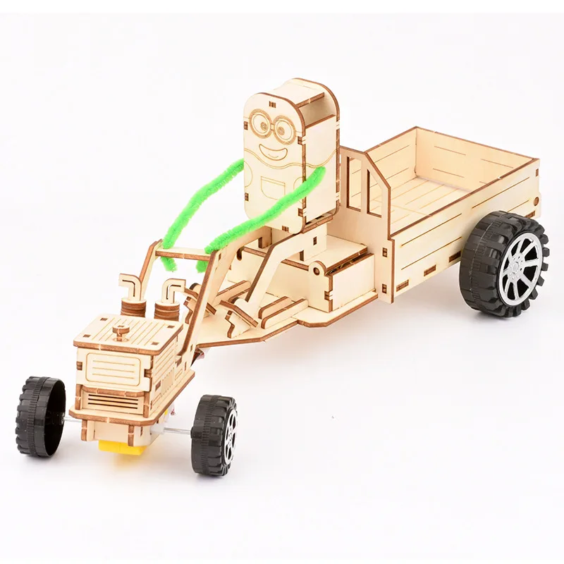 

DIY Creative Wooden 3D Assembled Crafts, Tractor-yellow Style, Model Component Crafts, Gifts for Children and Adults P281
