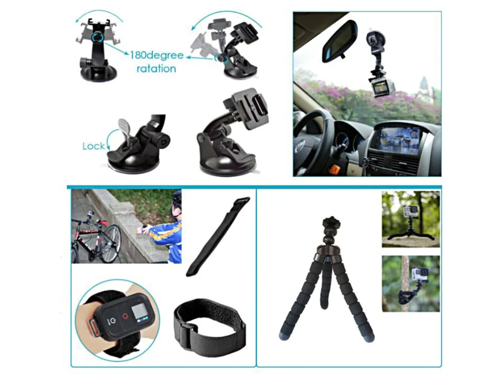 Amazon hotselling OEM/ODM уличная активность 50 в 1 камера аксессуары набор для gopro