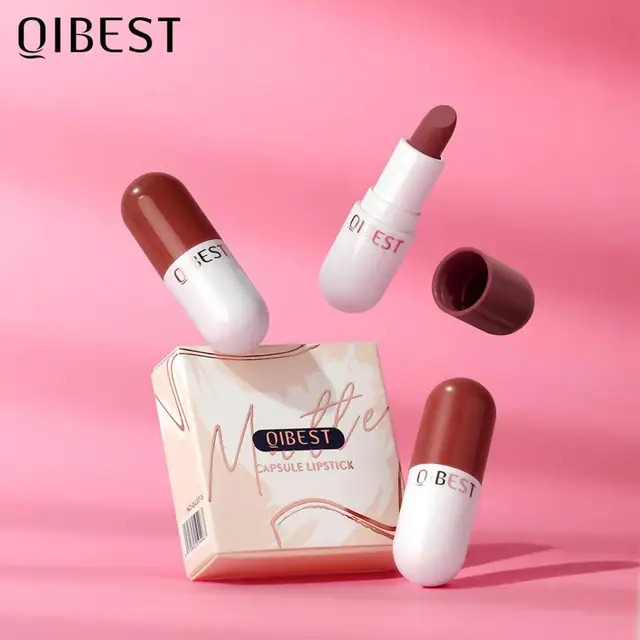QIBEST Lipstick Mini Lips Makeup Portable Professional Velvet Long Lasting Waterproof Lip Tint Matte Lipstick Cosmetics