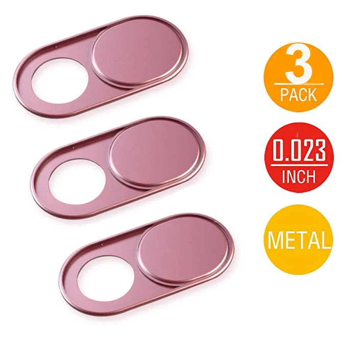 Pink3pc with package Камера для ноутбука объектив чехол для веб-камеры рыбий глаз слайдер ультра тонкий металлический веб-наклейка на камеру затвора для MacBook iMac Pro PC iPad Tablet - Цвет: Pink3pc with package