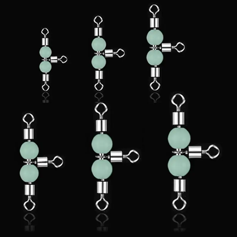 10 шт./лот 3 светящиеся Вертлюги соединитель шарикоподшипник поворотный оснастки твердые кольца Rolling поворотные стальные морские рыболовные крючки 30 мм