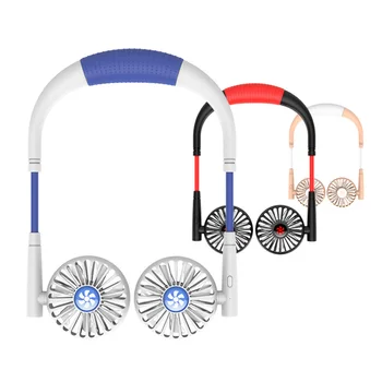 

2020 New Summer Mini Fan Sports Hanging Neck Fan Mute Portable Outdoor Lazy Folding USB Charging Small Fans 선풍기 5pcs/lot