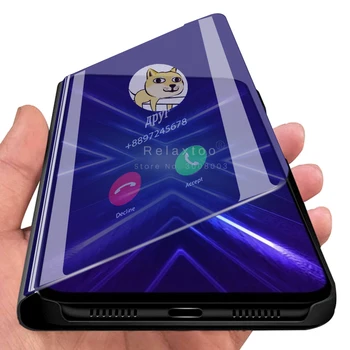 

honor 9x premium case smart mirror flip cover for huawei 9x x9 9 x coque fundas honor honer xonor honey honor9x stk-lx1 6.59''