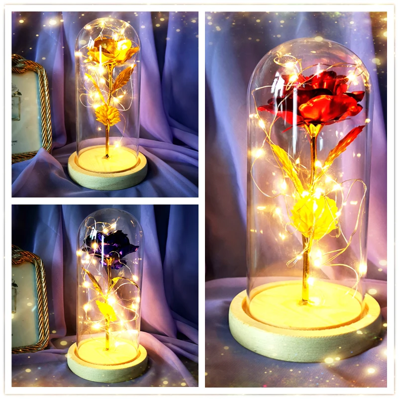 

Medium Beauty and the Beast rose, Rose in glass dome, forever rose, red rose, preserved rose, Belle rose, special romantic gift