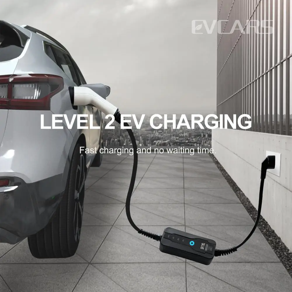 Тип 2 EVSE Зарядное устройство уровня 16A Портативный электрический автомобиль