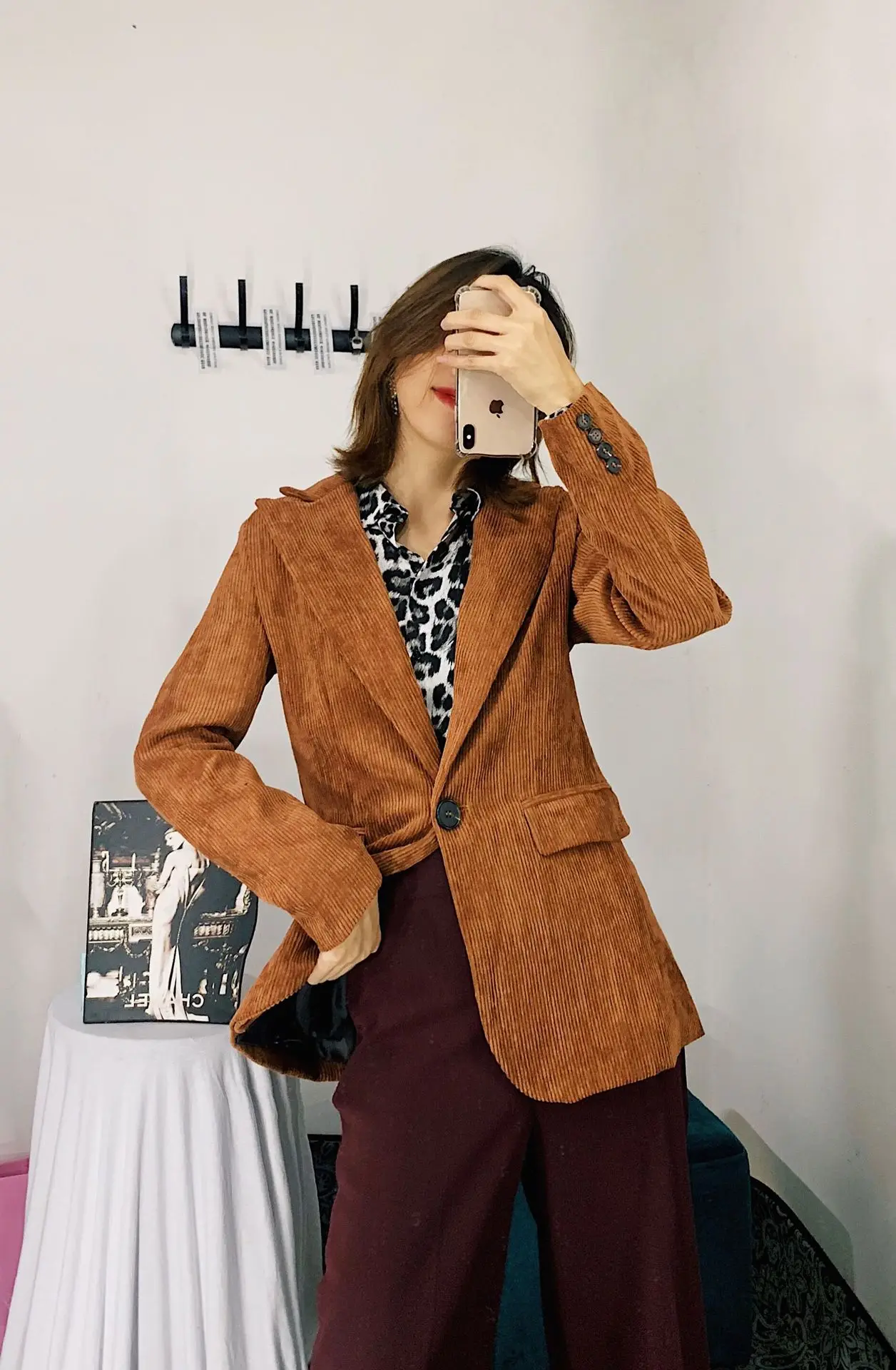 AliExpress женское платье повседневное пальто осень стиль западный стиль вельветовый маленький костюм