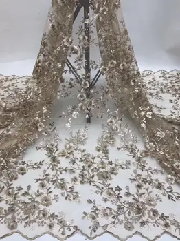 

Nice flower embroidery French tulle lace fabric African net lace cloth PAN212(5yards/lot) multi color