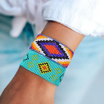 

Handmade Woven Miyuki Bracelets Wristband For Men Women Bohemian Braided Delicate Beads Tassel Bracelets Couple Friends Gifts