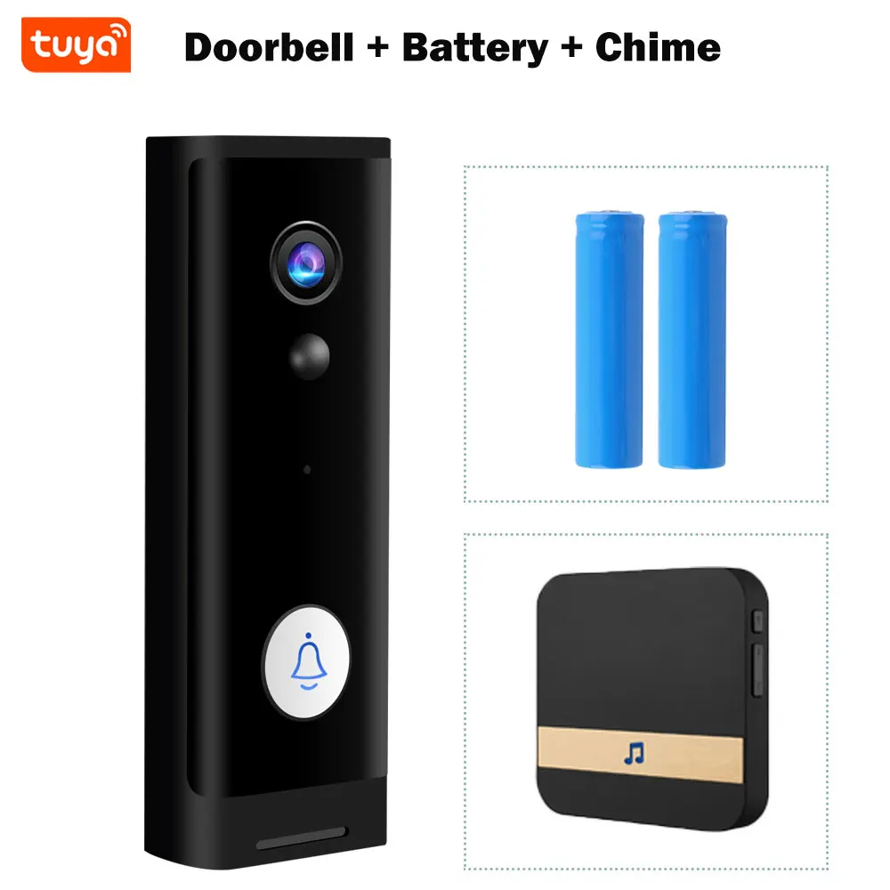 Tuya 1080P WiFi Doorbell Camera Smart Home Video Doorbell Wireless Security Protection Door Phone Camera Battery Mini Door Bell audio door phone Door Intercom Systems