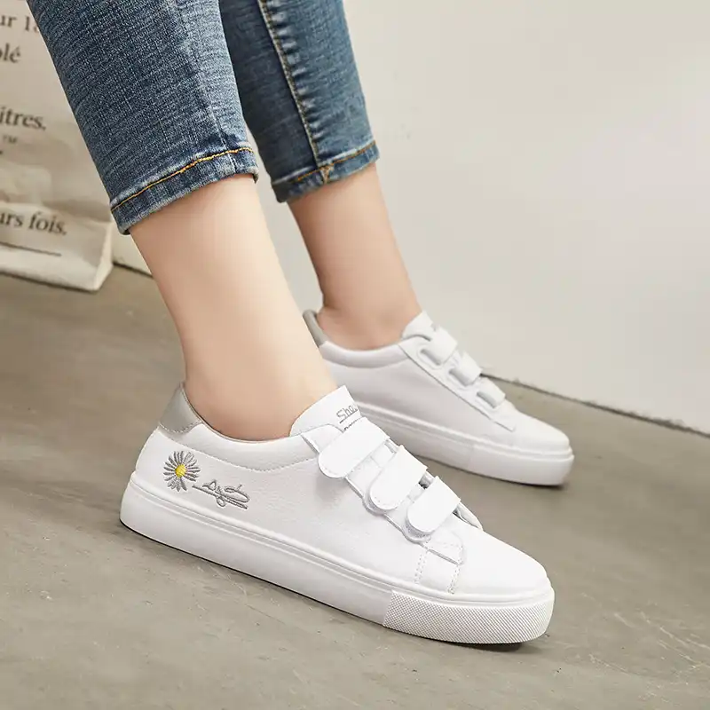 girls white velcro shoes