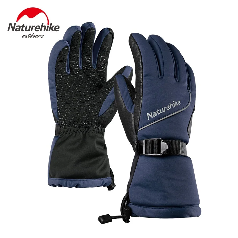 Naturehike флисовые перчатки теплые зимние ветрозащитные лыжные перчатки женские мужские водонепроницаемые перчатки для улицы - Цвет: Navy