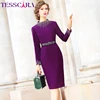 TESSCARA Women Autumn Luxury Beading Dress Festa Female Office Cocktail Party Robe High Quality Vintage Designer Pencil Vestidos ► Photo 1/6