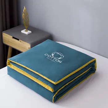 

Summer Washed Quilt Double Bed Air-conditioning Comforter Soft Breathable Cool Cover Blanket Thin Embroidered Bedspread Quilts