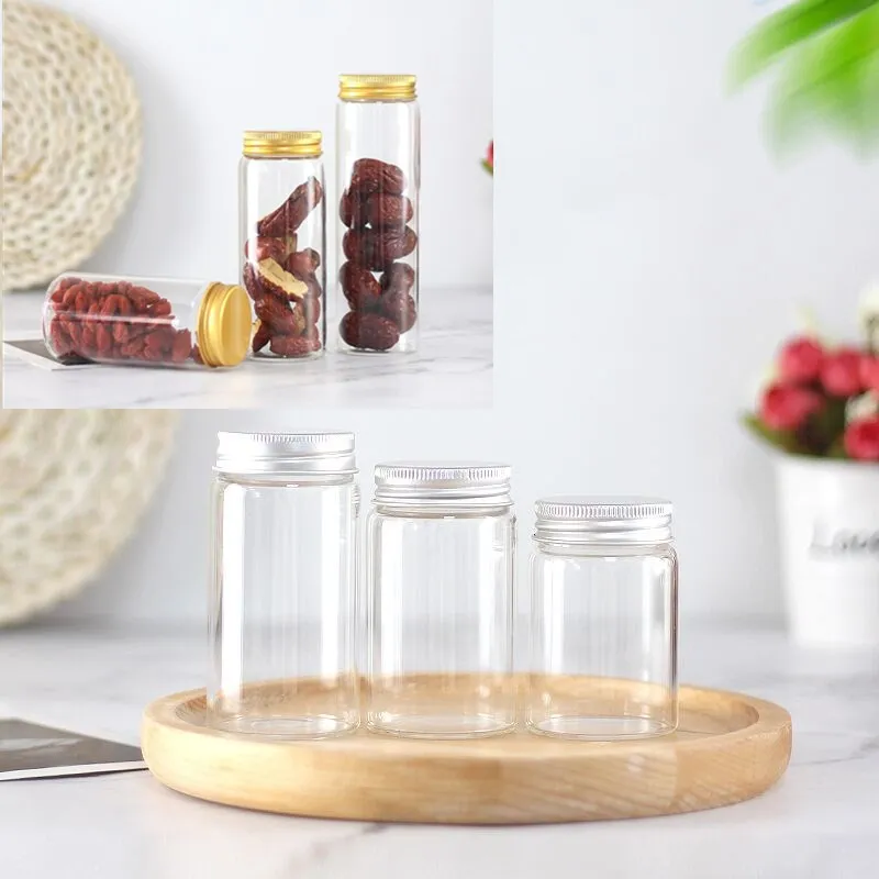 1pcs 50-260ml Big Glass Jars Container Decor Scew Cap Ornaments Mason Jar Message Vials High Quality Bottle DIY Storage Bottle 2