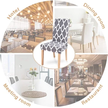 

6 Pack Super Fit Stretch Removable Washable Short Dining Chair Covers Slipcover Protector, Spandex Fabric Chair Cover for Dining