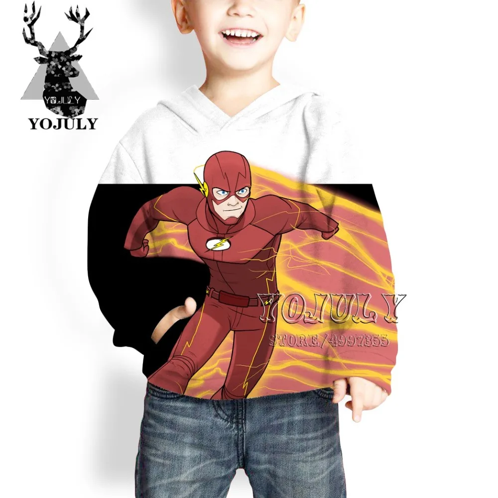 YOJULY The flash harajuku 3D Drucken lightning аниме Уличная пуловер для маленьких мальчиков и девочек подростков hiip hop Детская толстовка C93