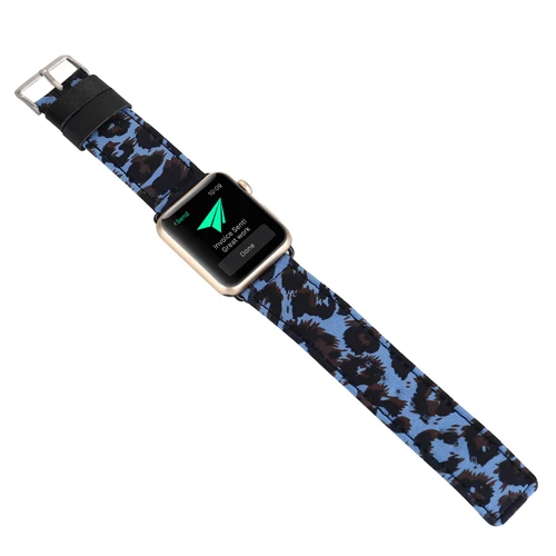 blue Кожаный ремешок для apple Watch 5 4 band correa apple watch 44 мм 40 мм 42 мм 38 мм iwatch 5 4 3 2 1 кожаный браслет - Цвет ремешка: blue