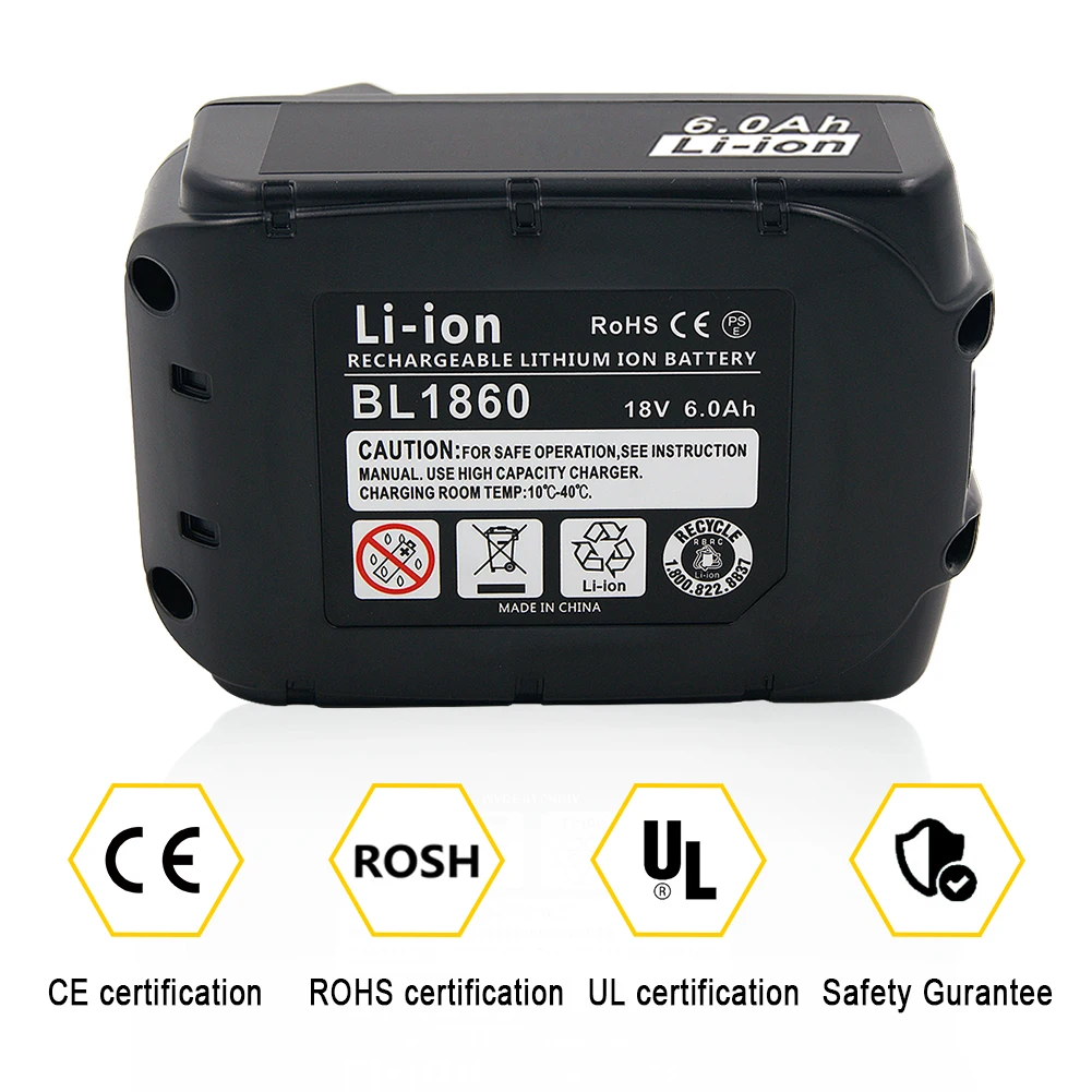 18 в 6000 мА/ч, BL1860 литий-ионная Батарея для Makita BL1850 BL1840 BL1830 BL1850 LXT400 беспроводные Мощность инструмент