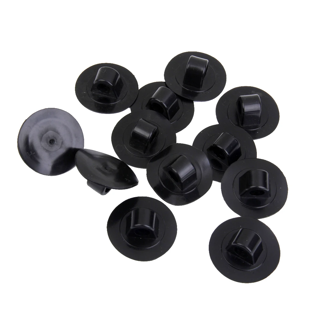 MagiDeal PVC 12Pcs Marine Small Rope Mount Clip Hook Buckle for Boat Kayak Canoe Black Flatable Fishing Rafting Dinghy Yacht