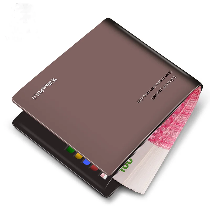 Бумажник WILLIAMPOLO мужской кожаный короткий горизонтальный модный кошелек бизнес